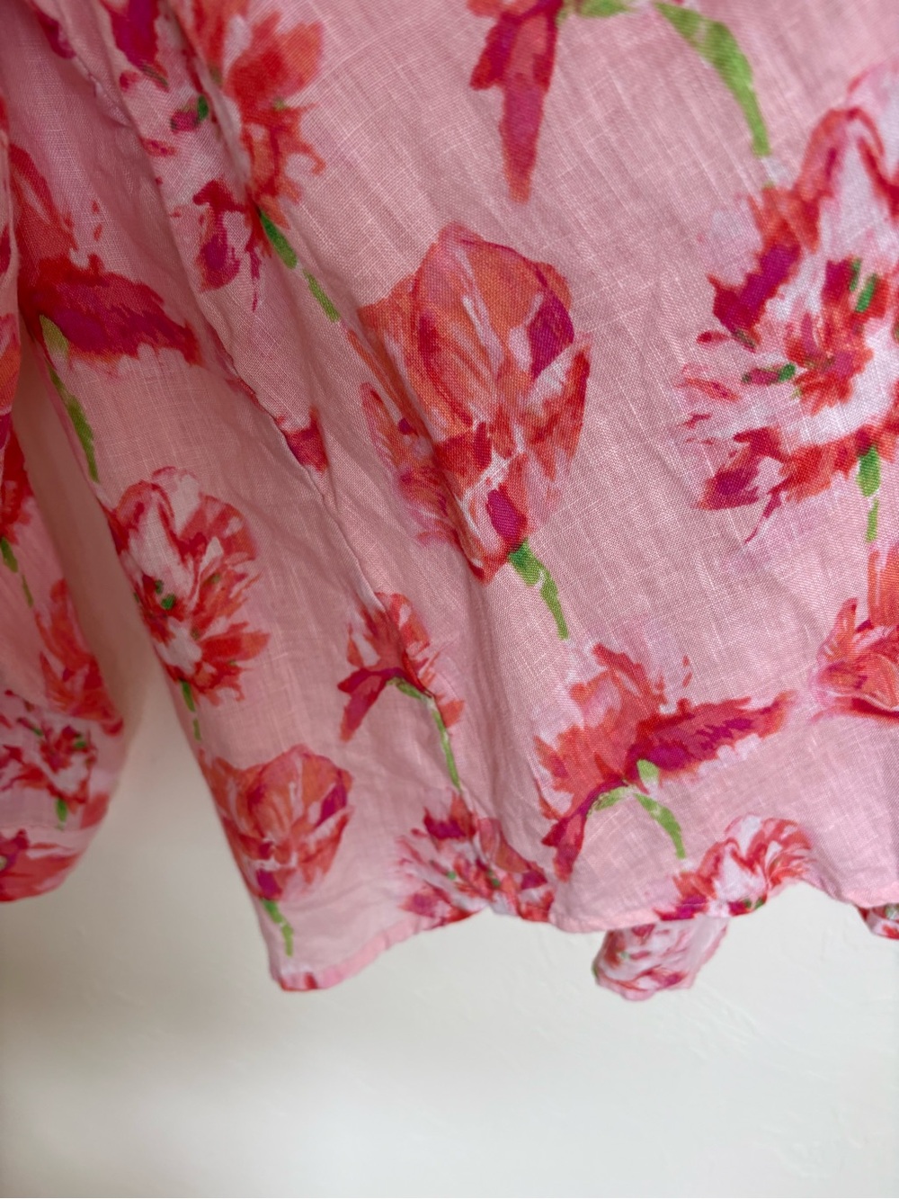 Beautiful Charter Club Pink & Red Linen Floral Poppies Button-Up Shirt - Picture 11 of 11